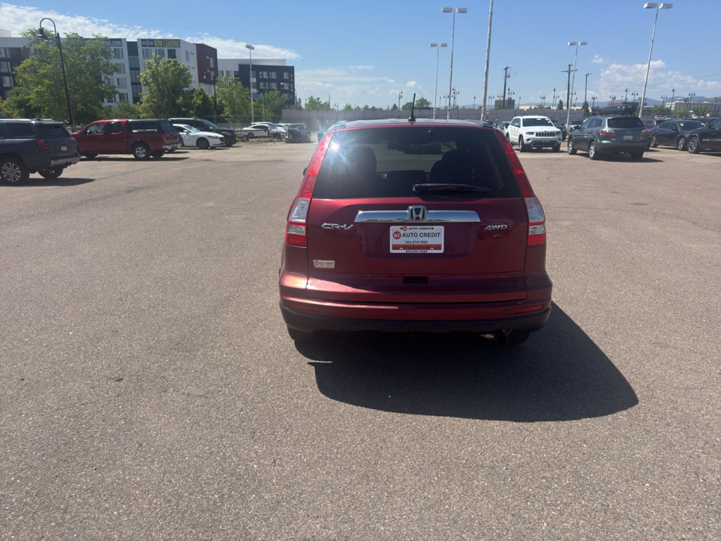 2010 RED Honda CR-V EX (5J6RE4H50AL) with an 4 Cyl, 2.4L engine, Automatic transmission, located at 10890 W. Colfax Ave., Lakewood, CO, 80215, (303) 274-7692, 39.739914, -105.120132- Photo#4