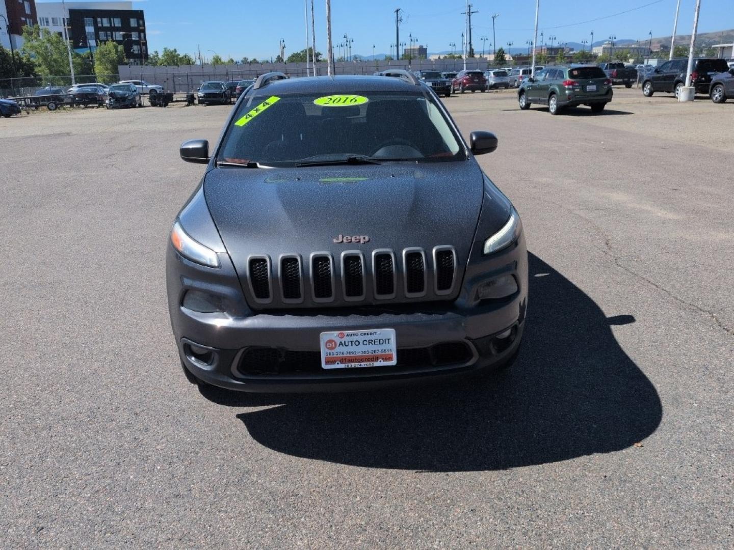 2016 GRAY Jeep Cherokee LATITUDE 4WD (1C4PJMCS9GW) with an V6, 3.2L engine, Automatic transmission, located at 10890 W. Colfax Ave., Lakewood, CO, 80215, (303) 274-7692, 39.739914, -105.120132- Photo#1