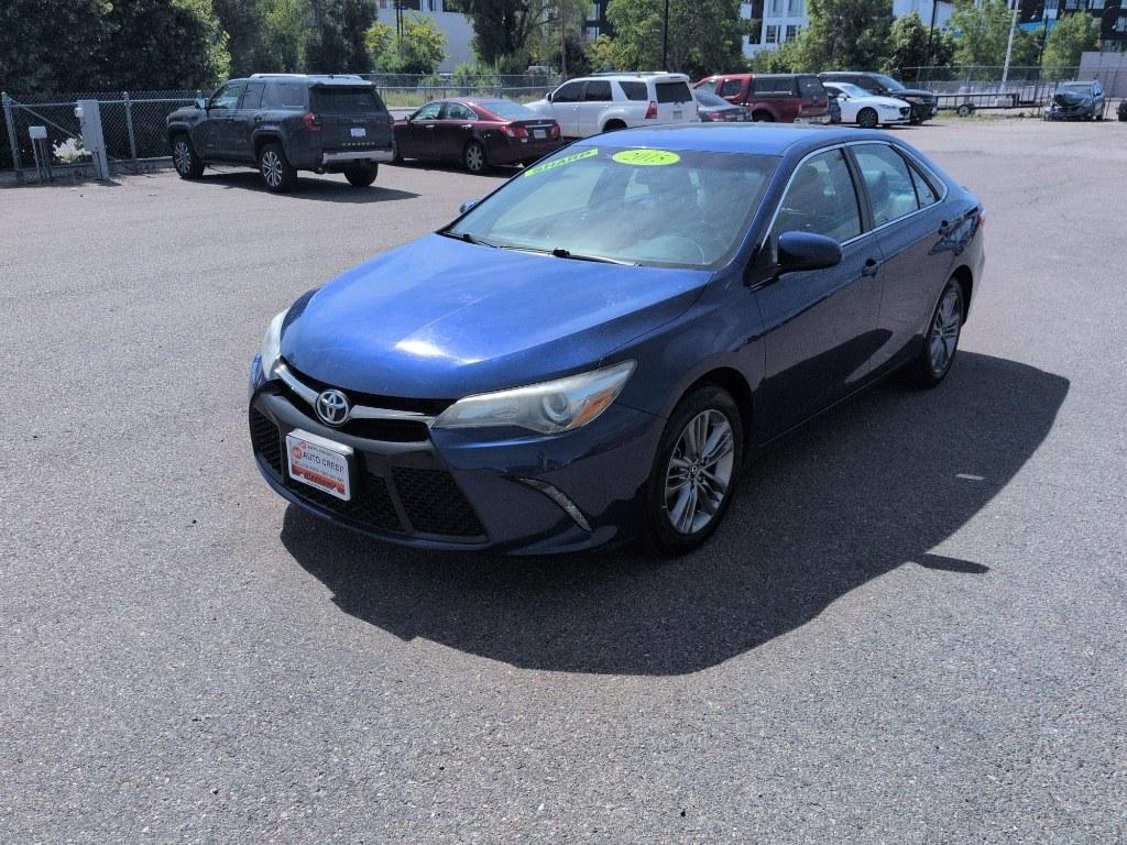 2015 BLUE Toyota Camry SE (4T1BF1FK6FU) with an 4 Cyl, 2.5L engine, Automatic transmission, located at 10890 W. Colfax Ave., Lakewood, CO, 80215, (303) 274-7692, 39.739914, -105.120132- Photo#0