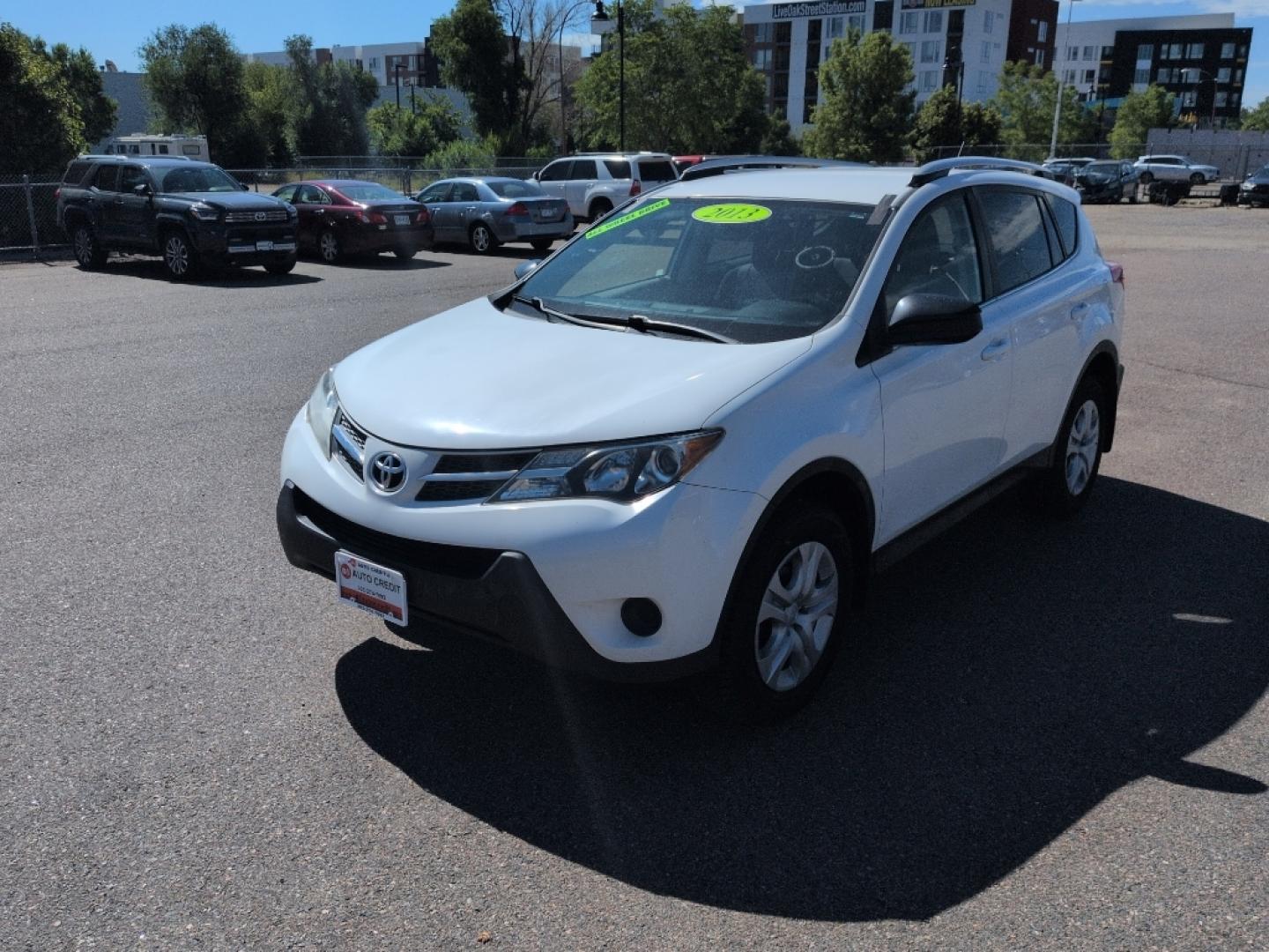 2013 WHITE Toyota RAV4 LE (JTMBFREV1D5) with an 4 Cyl, 2.5L engine, Automatic transmission, located at 10890 W. Colfax Ave., Lakewood, CO, 80215, (303) 274-7692, 39.739914, -105.120132- Photo#0