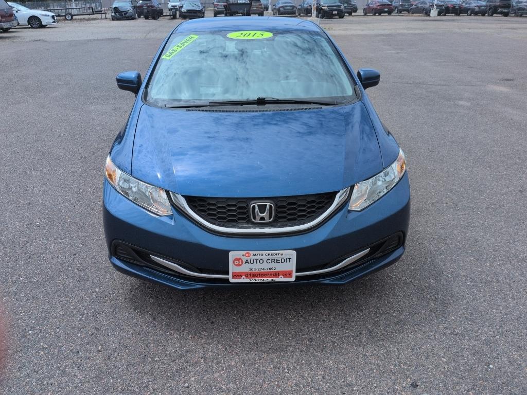 2015 BLUE Honda Civic LX (19XFB2F52FE) with an 4 Cyl, 1.8L engine, Automatic transmission, located at 10890 W. Colfax Ave., Lakewood, CO, 80215, (303) 274-7692, 39.739914, -105.120132- Photo#1