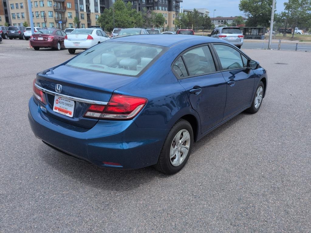 2015 BLUE Honda Civic LX (19XFB2F52FE) with an 4 Cyl, 1.8L engine, Automatic transmission, located at 10890 W. Colfax Ave., Lakewood, CO, 80215, (303) 274-7692, 39.739914, -105.120132- Photo#4