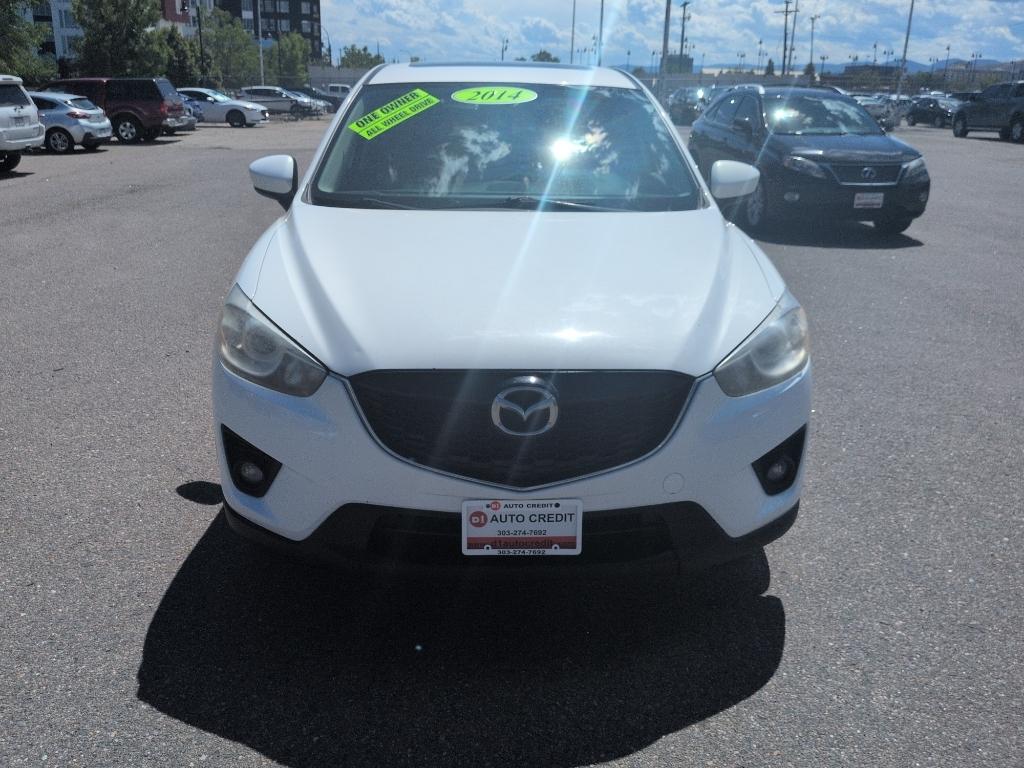 2014 WHITE Mazda CX-5 Touring (JM3KE2CY6E0) with an 4 Cyl, 2.5L engine, Automatic transmission, located at 10890 W. Colfax Ave., Lakewood, CO, 80215, (303) 274-7692, 39.739914, -105.120132- Photo#1