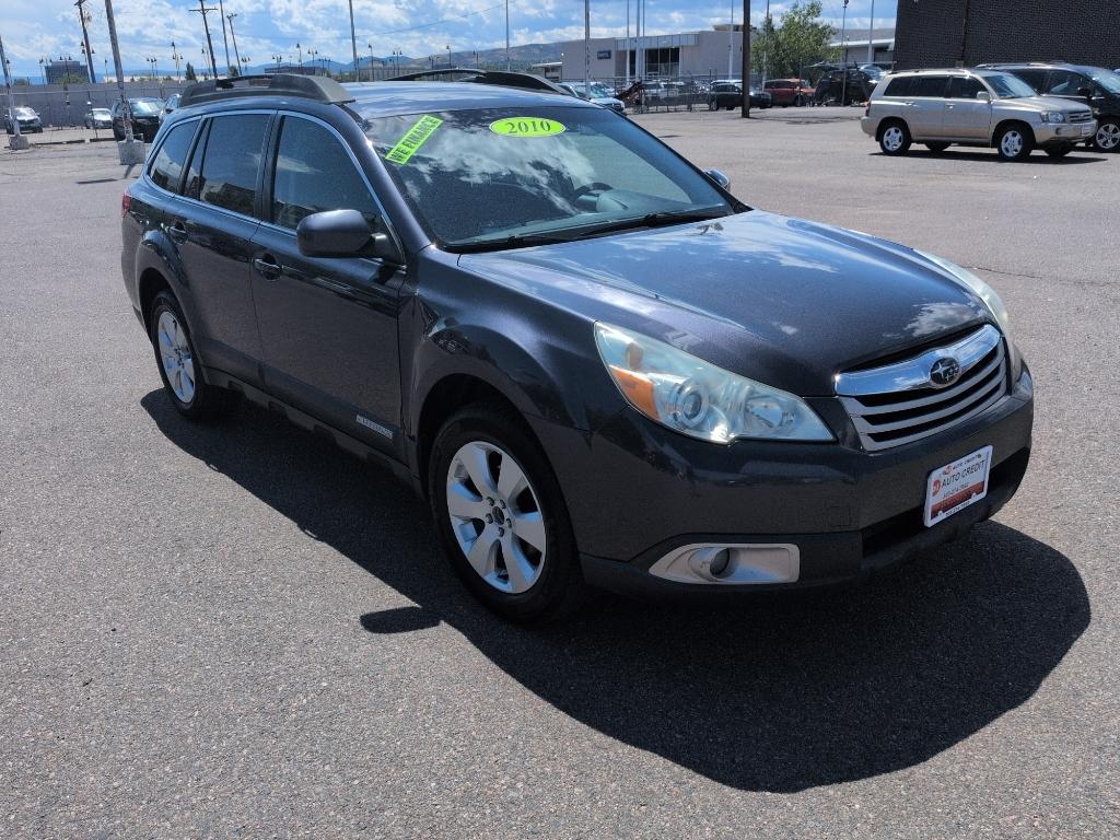 2010 GRAY Subaru Outback Premium (4S4BRCCCXA3) with an 4 Cyl, 2.5L engine, Automatic transmission, located at 10890 W. Colfax Ave., Lakewood, CO, 80215, (303) 274-7692, 39.739914, -105.120132- Photo#2