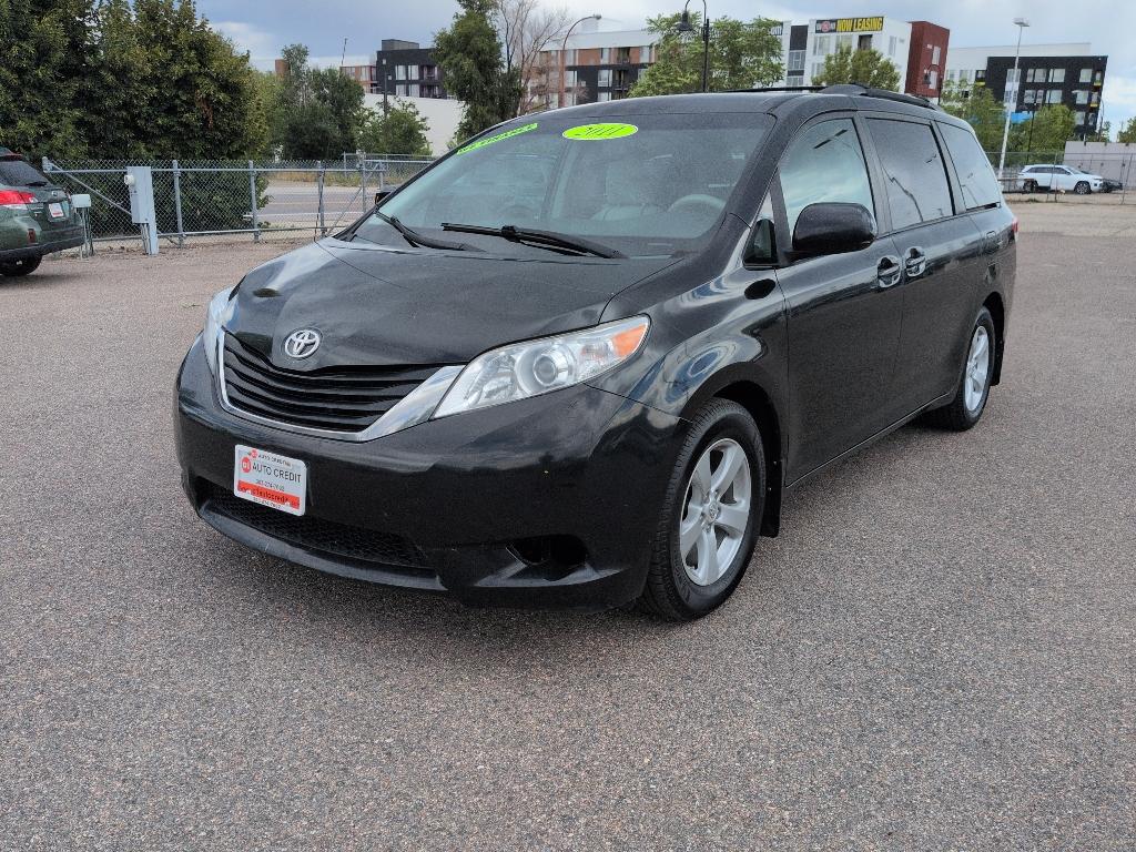 2011 BLACK Toyota Sienna LE 8-PASS V6 (5TDKK3DC7BS) with an V6, 3.5L engine, Automatic transmission, located at 10890 W. Colfax Ave., Lakewood, CO, 80215, (303) 274-7692, 39.739914, -105.120132- Photo#0