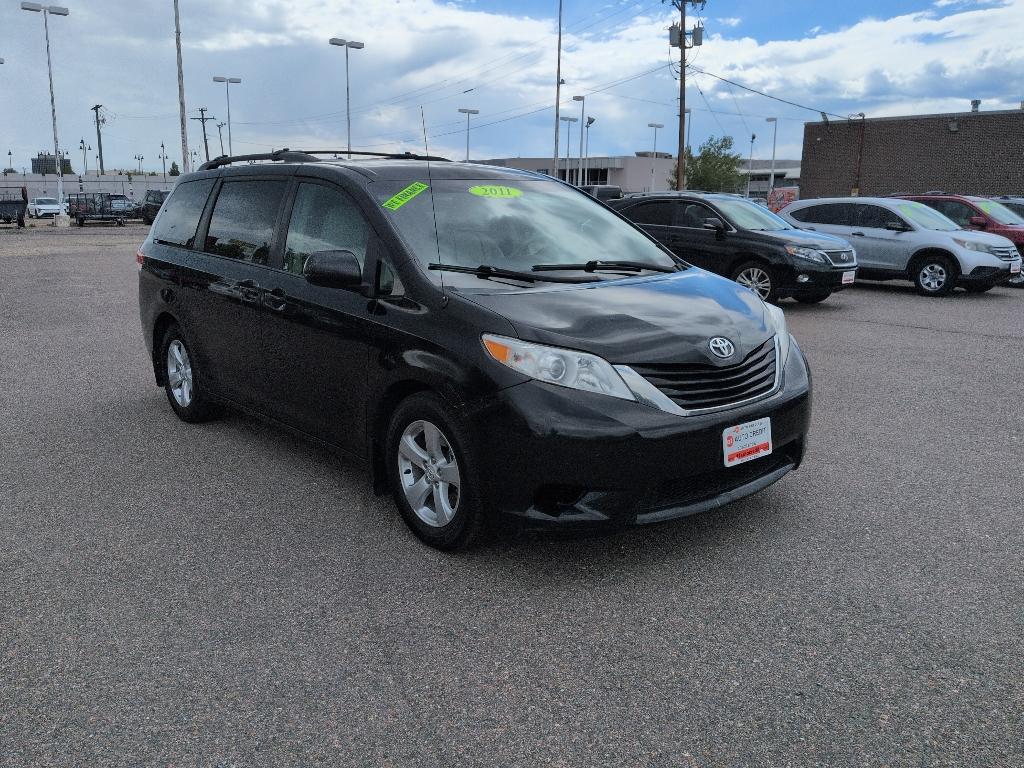 2011 BLACK Toyota Sienna LE 8-PASS V6 (5TDKK3DC7BS) with an V6, 3.5L engine, Automatic transmission, located at 10890 W. Colfax Ave., Lakewood, CO, 80215, (303) 274-7692, 39.739914, -105.120132- Photo#2