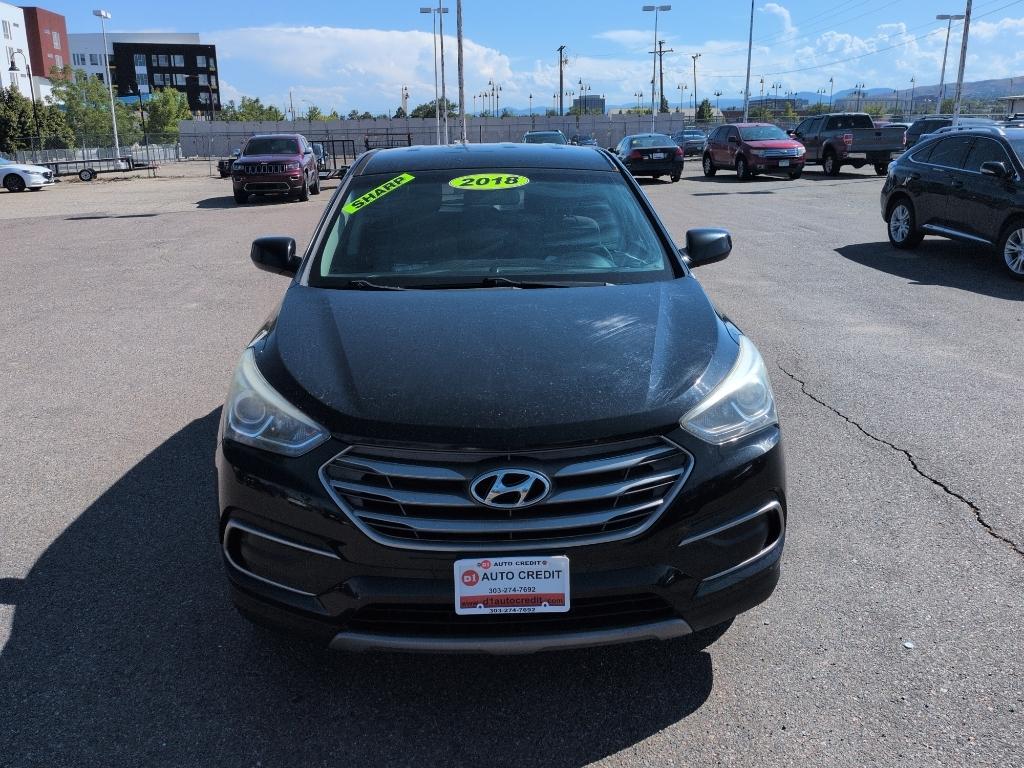 2018 BLACK Hyundai Santa Fe Sport Base (5XYZT3LB0JG) with an 4 Cyl, 2.4L engine, Automatic transmission, located at 10890 W. Colfax Ave., Lakewood, CO, 80215, (303) 274-7692, 39.739914, -105.120132- Photo#1