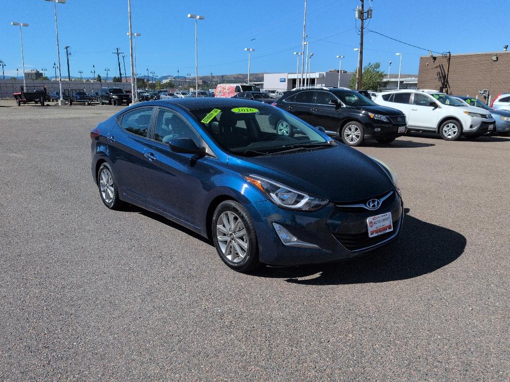2016 BLUE Hyundai Elantra LIMITED (5NPDH4AE5GH) with an 4 Cyl, 1.8L engine, Automatic transmission, located at 10890 W. Colfax Ave., Lakewood, CO, 80215, (303) 274-7692, 39.739914, -105.120132- Photo#2