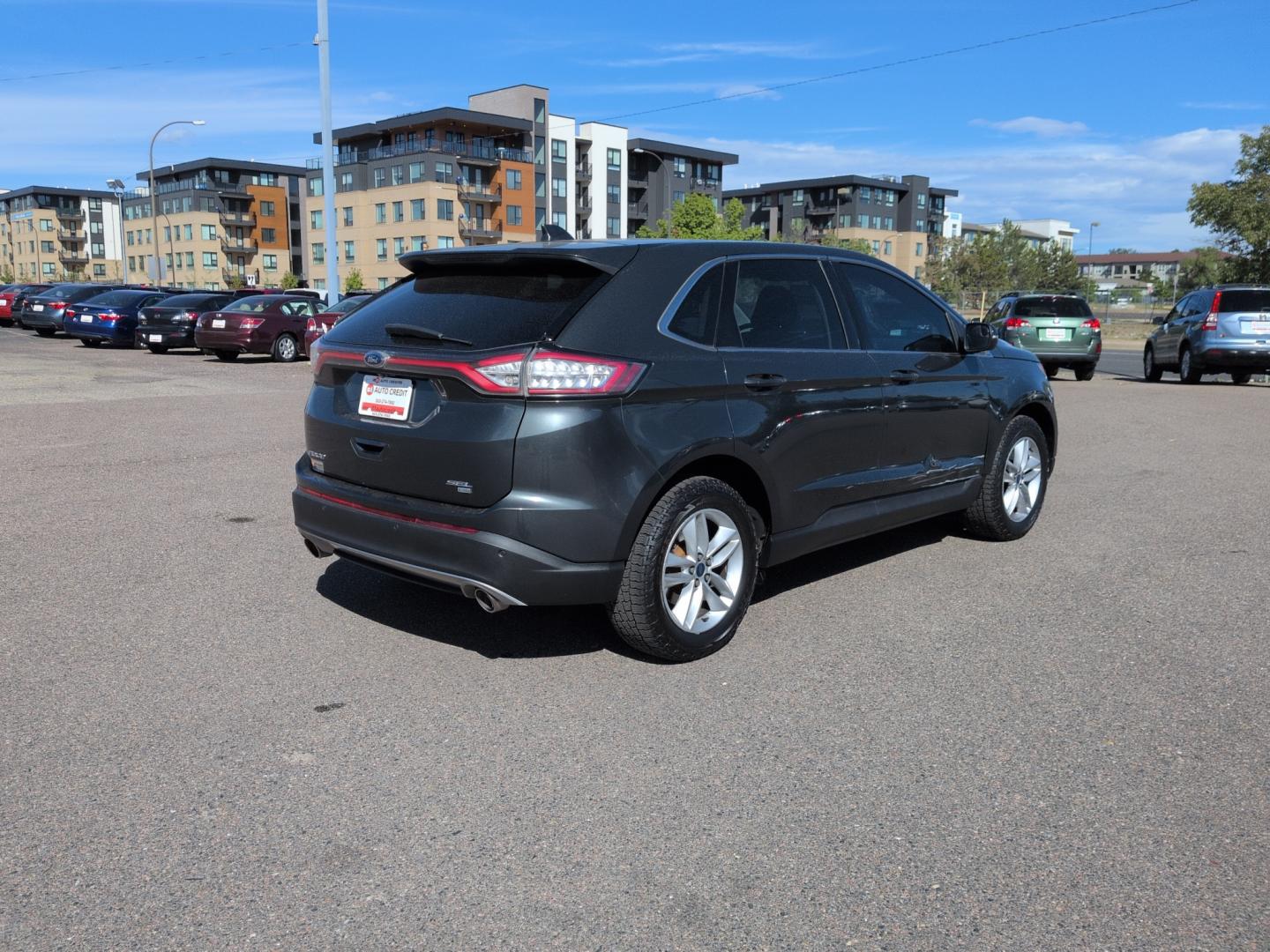 2015 GRAY Ford Edge SEL (2FMTK4J87FB) with an V6, 3.5L engine, Automatic transmission, located at 10890 W. Colfax Ave., Lakewood, CO, 80215, (303) 274-7692, 39.739914, -105.120132- Photo#4